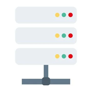 Data center server flat style icon 스톡 일러스트