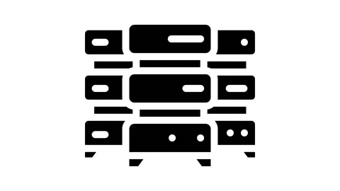Data center server glyph icon animation Video stock 227269796