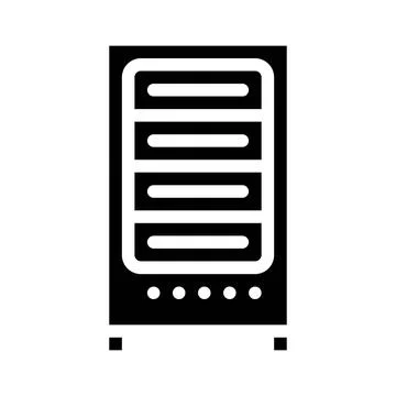 Data center server glyph icon vector illustration 库存插图