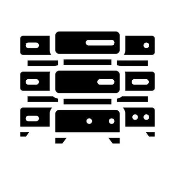 Data center server glyph icon vector illustration Stock Illustration