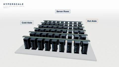 Data center server hall aerial view animation Stock-Footage 339334793