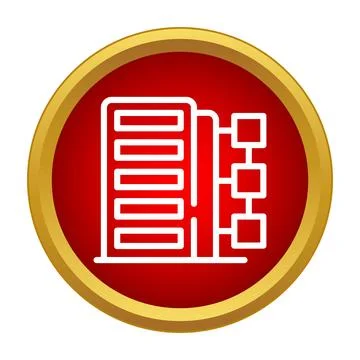 Data center server hosting network connection icon Ilustración de archivo