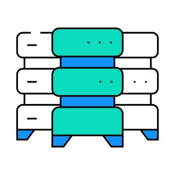 Data center server icon color illustration 스톡 일러스트