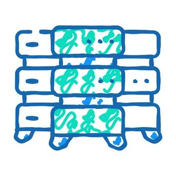 Data center server icon doodle illustration イラスト素材