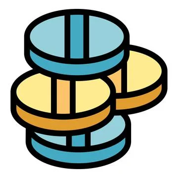 Data center server icon showing stacked hard drives Stock Illustration