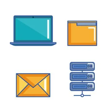 Data center server interface information technology イラスト素材