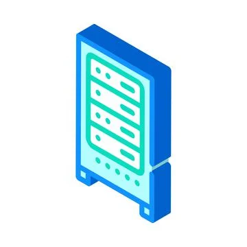 Data center server isometric icon vector illustration Illustrazione stock