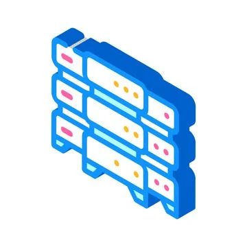 Data center server isometric icon vector illustration 스톡 일러스트