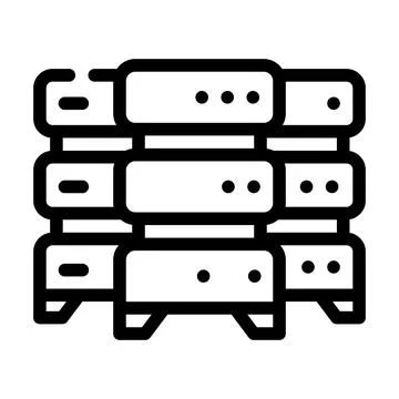 Data center server line icon vector illustration 库存插图