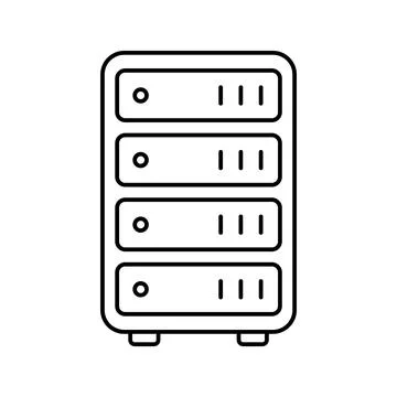 Data Center Server Line Style Icon Isolated Vector Illustration Stock Illustration