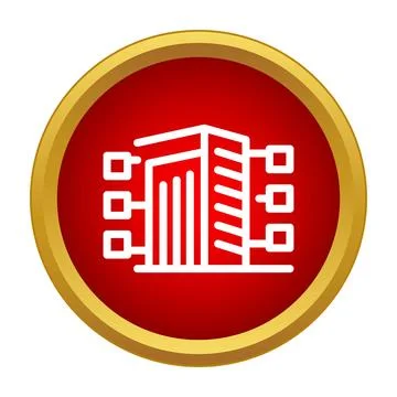 Data center server network connection icon Illustrazione stock