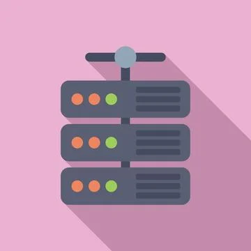 Data center server providing hosting services with secure storage and network Illustrazione stock