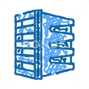 Data center server rack computing infrastructure concept イラスト素材