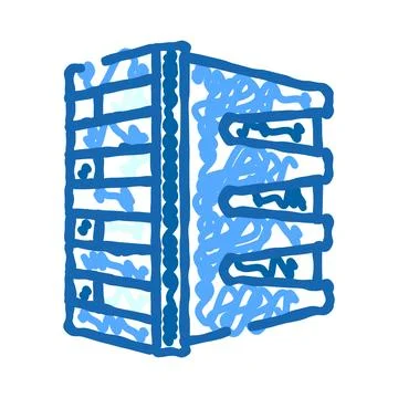 Data center server rack computing infrastructure concept 库存插图