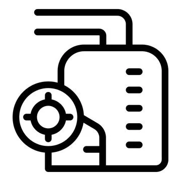 Data center server rack focus icon showing targeted storage イラスト素材