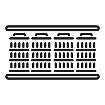 Data center server rack icon showing big data processing Stock Illustration
