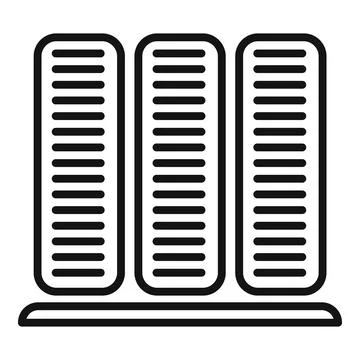 Data center server rack icon representing cloud computing and storage Stock Illustration