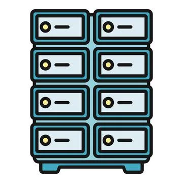 Data center server rack icon providing web hosting Stock Illustration
