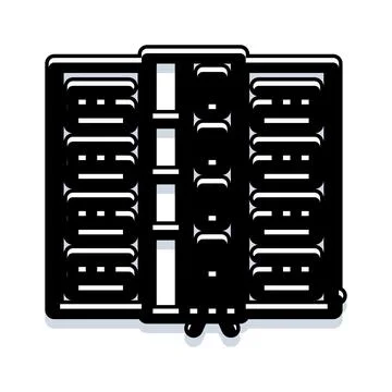 Data center server rack mainframe technology icon イラスト素材