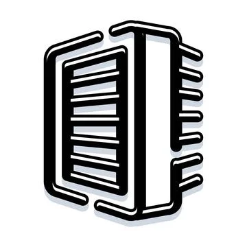 Data center server rack mainframe technology icon Illustrazione stock