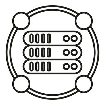 Data center server rack network hosting icon Stock Illustration