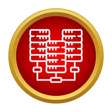 Data center server rack network hosting connection icon Stock Illustration