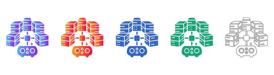 Data Center Server Rack Network Illustration Stock Illustration