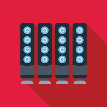 Data center server rack providing computing power Stock Illustration