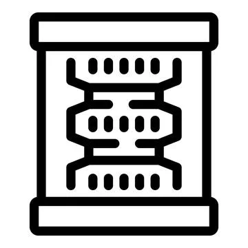 Data center server rack storing information online Stock Illustration