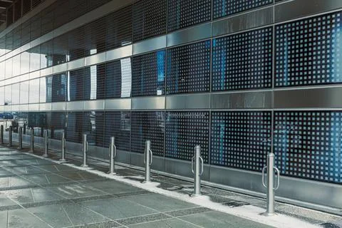 Data center with server racks and blue lights in a tech room Stock Photos