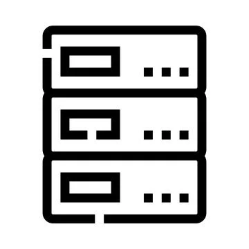 Data center server racks computing storage icon Ilustração Stock