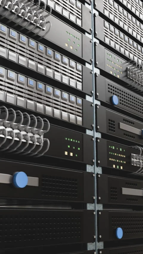 Data Center Server Racks With Detailed Components and Modern Design Stock Footage 316891370