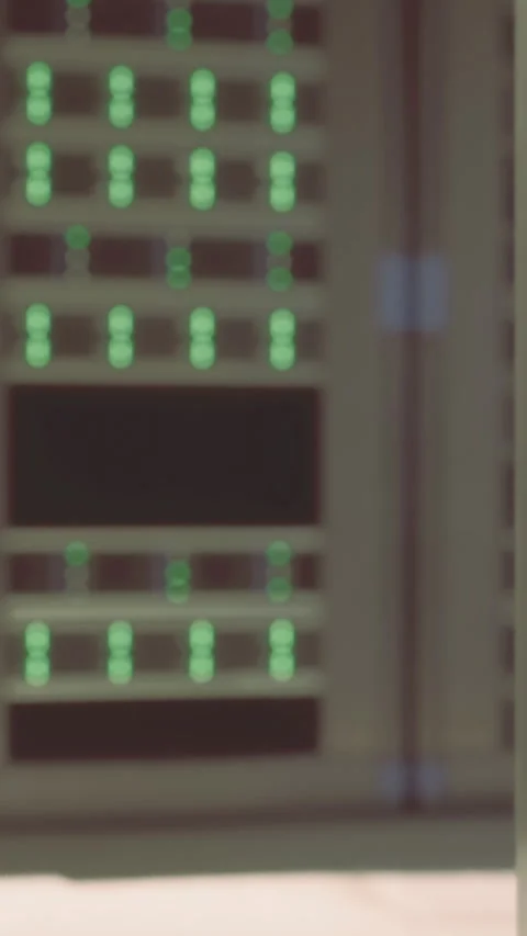 Data center with server racks during daytime in a modern facility Stock Footage 334167515