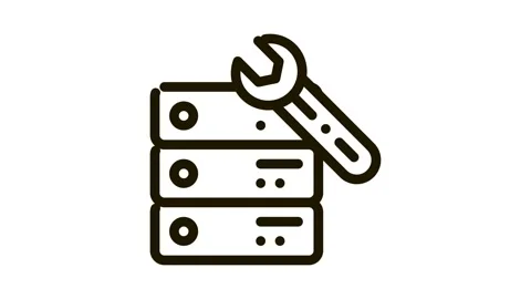 Data center server repair Icon Animation Stock Footage 145755576
