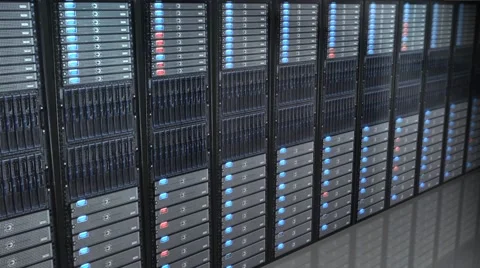 Data Center Server Room - dolly shot Stock Footage 41345666