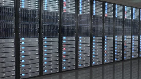 Data Center Server Room - dolly shot Stock Footage 41345788