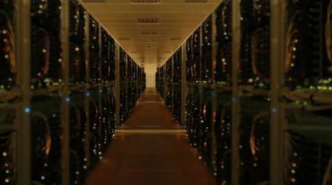 Data center server room network upload download Stockbeeldmateriaal 56658244