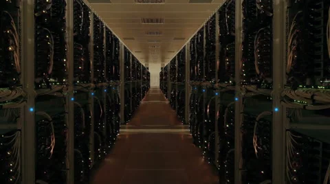 Data center server room network upload download Stock Footage 56749322