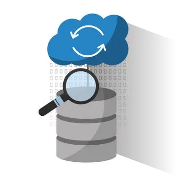Data center server storage cloud search solution analysis Stock Illustration