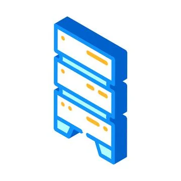 Data center server for storage file isometric icon vector illustration イラスト素材