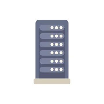 Data center server storing digital information with indicator lights Stock Illustration