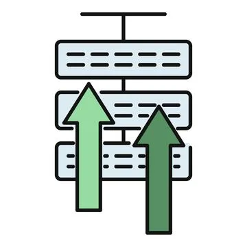 Data center server upgrading and improving performance Stock Illustration