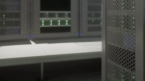 Data center with servers and equipment during daytime hours Stock Footage 343928224