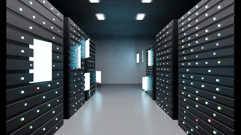 Data center servers machine learning computers racks able to loop seamless Vídeos de archivo 335532116