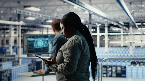 Data center software developer adjusts system settings to improve AI rigs Stock Footage 314803400