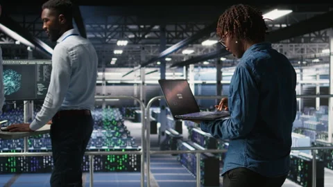 Data center software developer panicking after receiving critical error Stock Footage 310277987