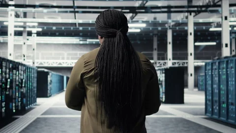 Data center software developer using deep learning tech to optimize operations Stock Footage 317204992