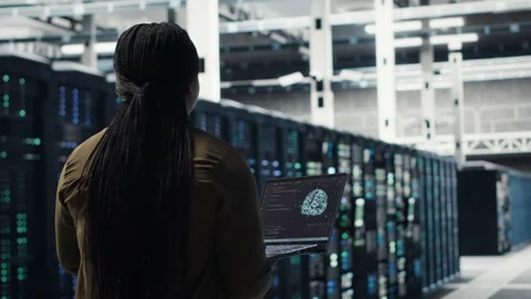 Data center software developer using deep learning tech to optimize operations Stock Footage 317206512