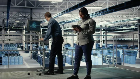 Data center software developers deploy machine learning software Stock Footage 314805501