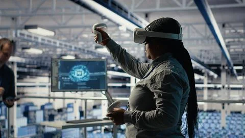 Data center software developers deploy machine learning software Stock Photos